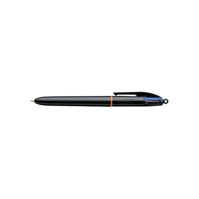 Balpen Bic 4kleuren Pro met ring medium zwart
