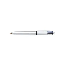 Balpen Bic 4kleuren shine medium zilver