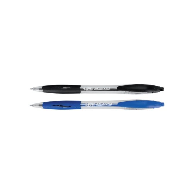 Balpen Bic Atlantis classic grip clic M zwart valuepack 30+6 gratis