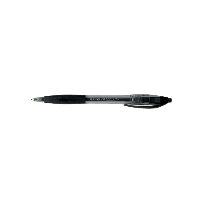 Balpen Bic Atlantis classic grip clic M zwart valuepack 30+6 gratis