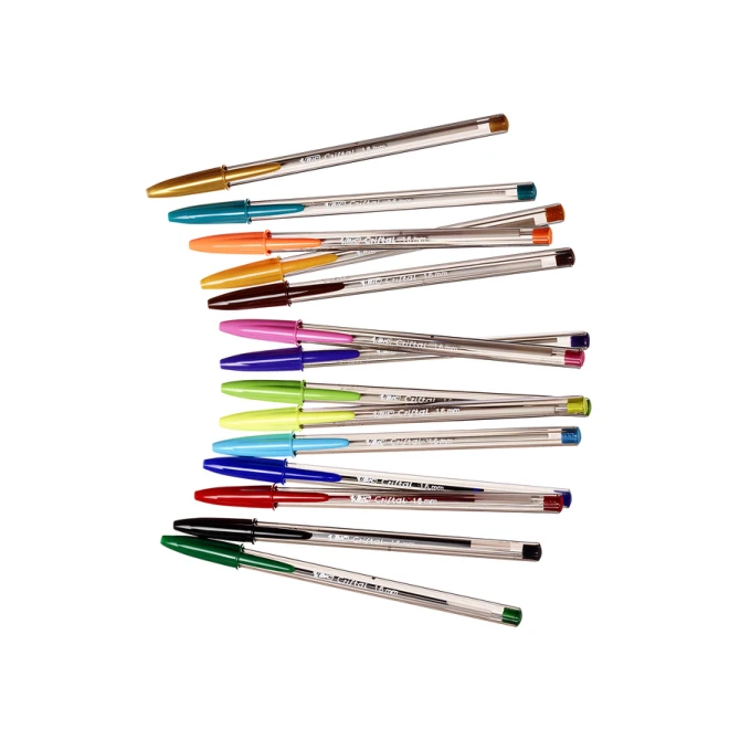 Balpen Bic Cristal large multicolour assorti 15 stuks