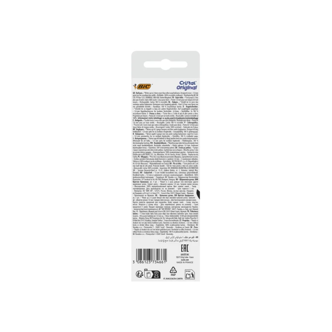 Balpen Bic Cristal medium blauw blister à 5 stuks