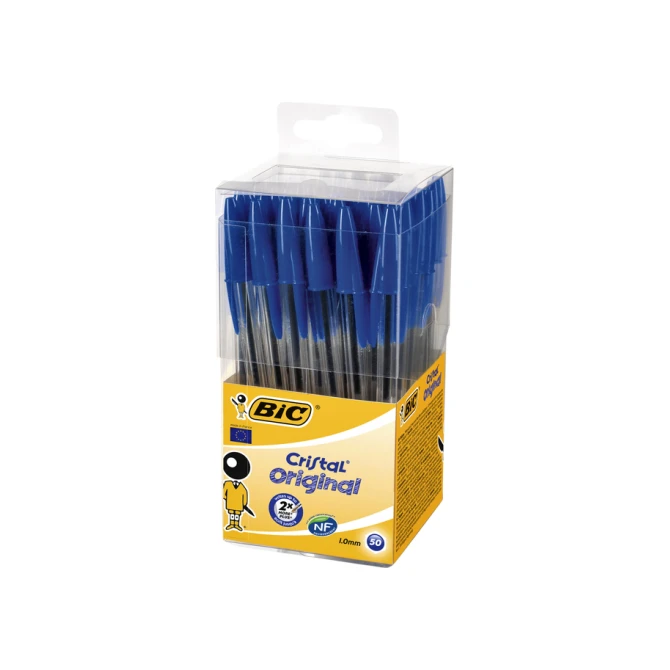 Balpen Bic Cristal medium blauw in tubo verpakking