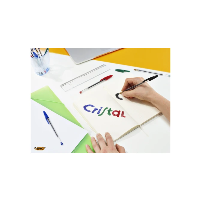 Balpen Bic Cristal medium zwart doos à 90+10 gratis