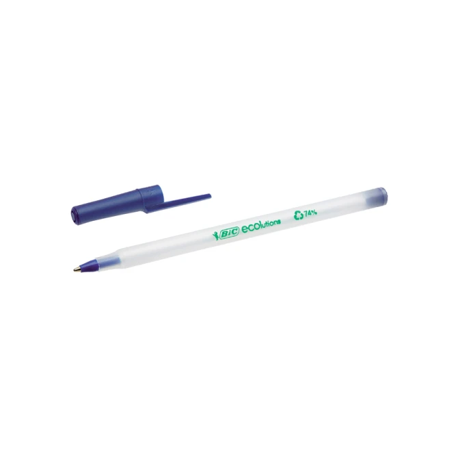 Balpen Bic Ecolutions round stic medium blauw