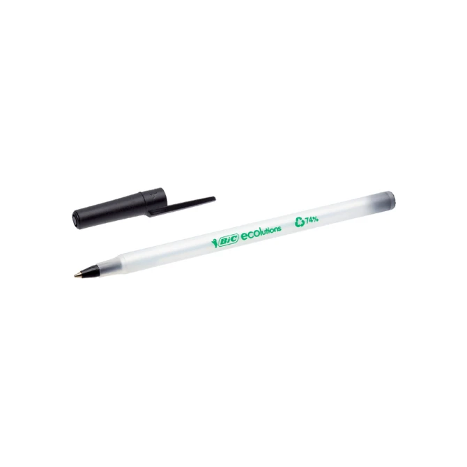 Balpen Bic Ecolutions round stic medium zwart