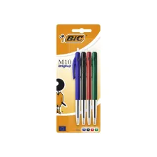 Balpen Bic M10 medium assorti blister à 4 stuks