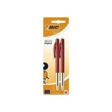 Balpen Bic M10 medium rood bister à 2 stuks