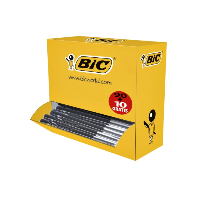 Balpen Bic M10 medium zwart doos à 90+10 gratis