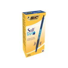 Balpen Bic soft feel grip clic medium blauw
