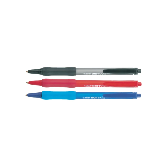 Balpen Bic soft feel grip clic medium blauw