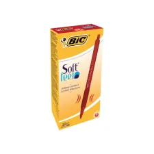 Balpen Bic soft feel grip clic medium rood