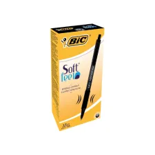 Balpen Bic soft feel grip clic medium zwart