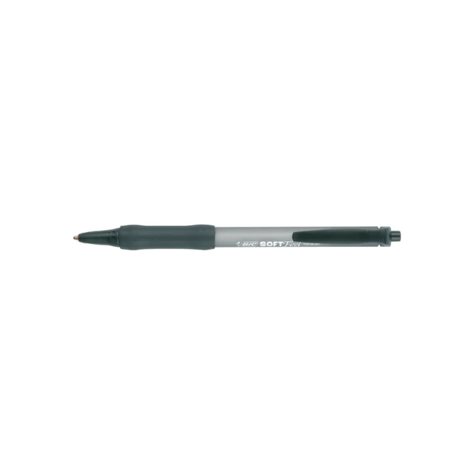 Balpen Bic soft feel grip clic medium zwart