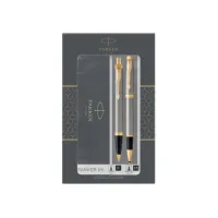 Balpen en Rollerpen Parker IM brushed metal GT medium 2 stuks