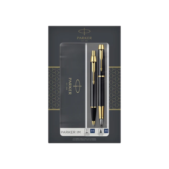Balpen en vulpen Parker IM black GT medium 2 stuks