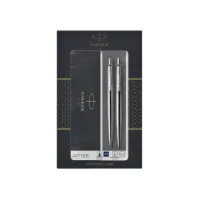 Balpen en vulpotlood Parker Jotter stainless steel CT medium 2 stuks