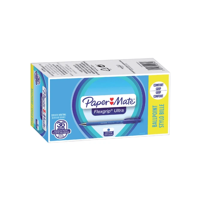 Balpen Paper Mate Flexgrip Ultra medium blauw valuepack 30+6 gratis