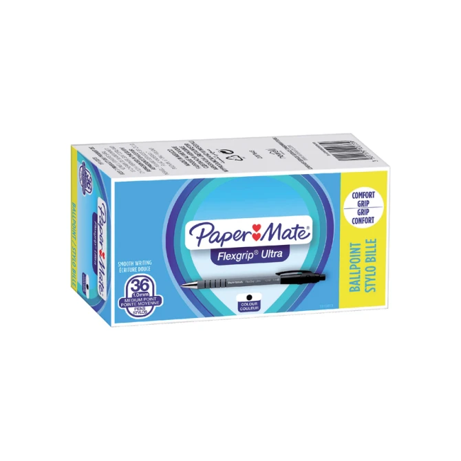 Balpen Paper Mate Flexgrip Ultra medium zwart valuepack 30+6 gratis