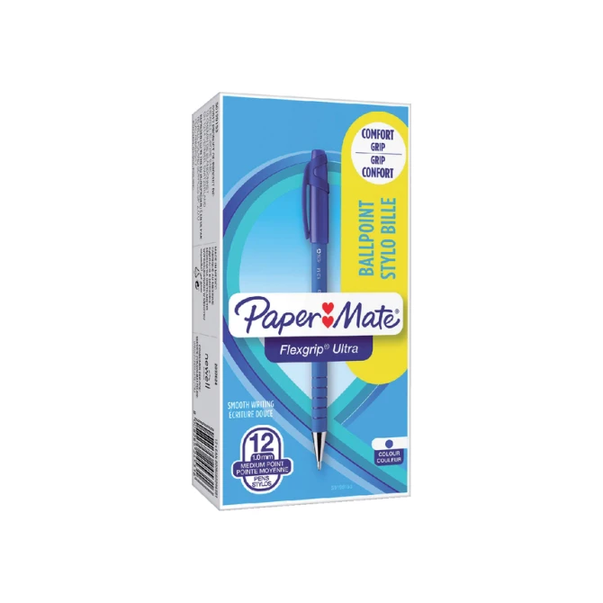 Balpen Paper Mate Flexgrip Ultra stick medium blauw