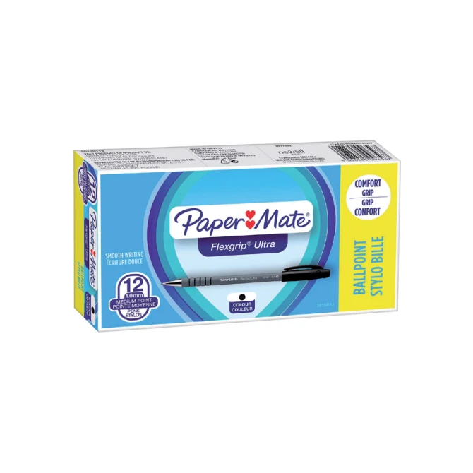 Balpen Paper Mate Flexgrip Ultra stick medium zwart