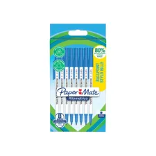 Balpen Paper Mate Kilometrico Recycled medium blauw blister à 8 stuks