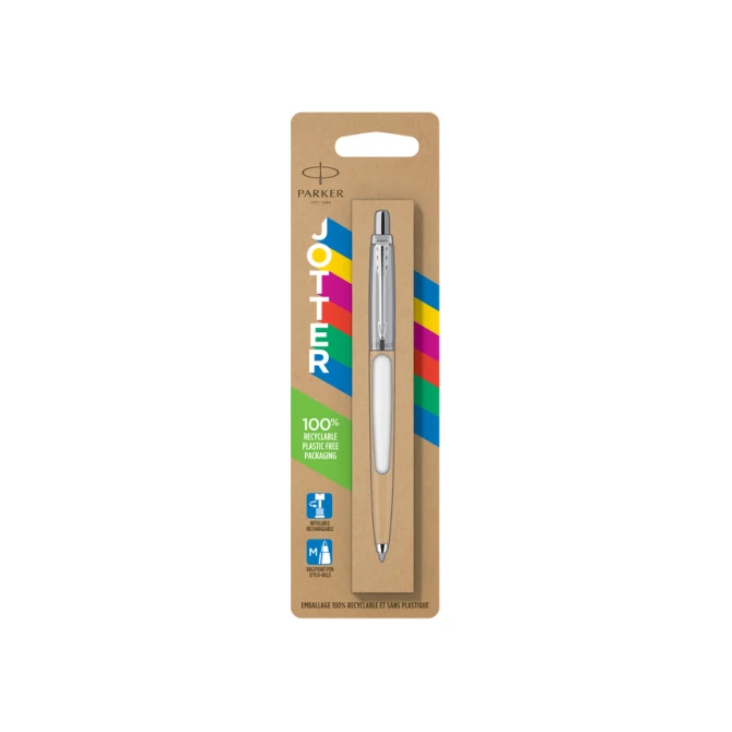 Balpen Parker Jotter Original white CT medium blister à 1 stuk
