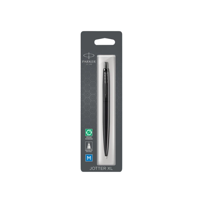Balpen Parker Jotter XL Monochrome black medium blister à 1 stuk