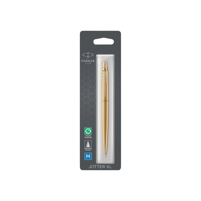 Balpen Parker Jotter XL Monochrome gold medium blister à 1 stuk
