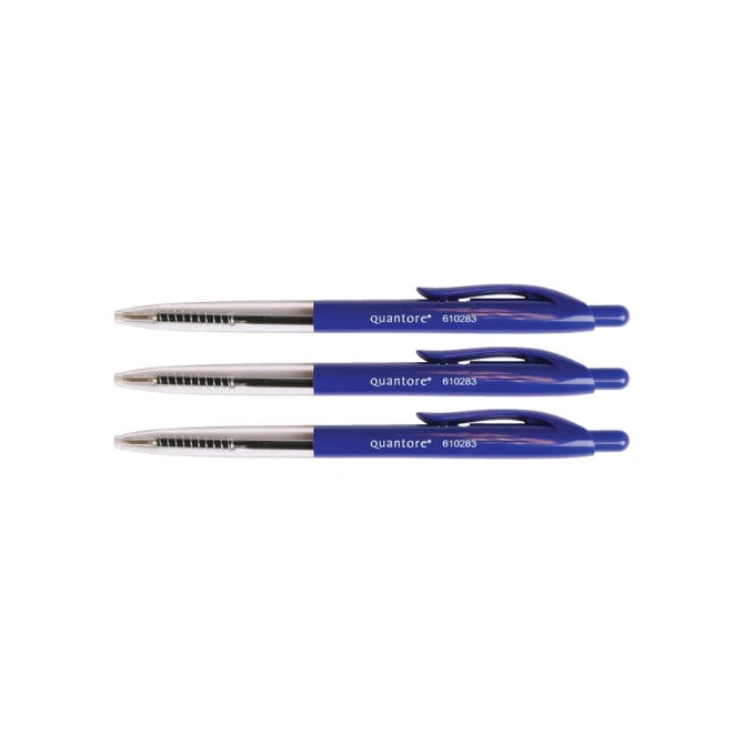 Balpen Quantore drukknop blauw medium