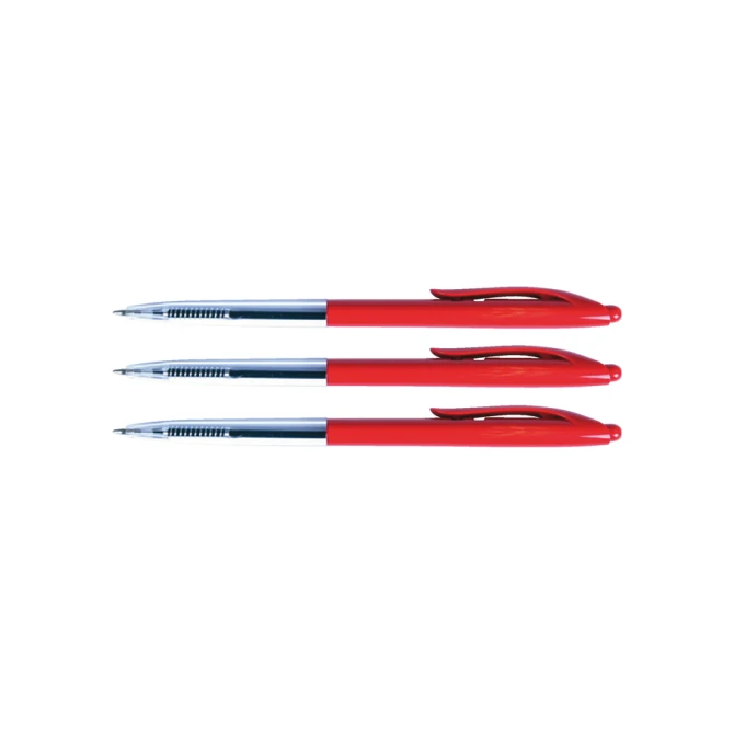 Balpen Quantore drukknop rood medium