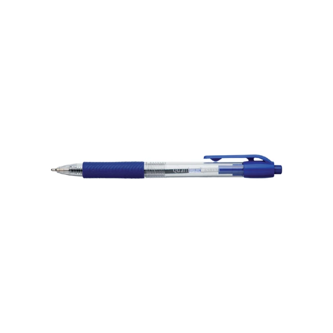 Balpen Quantore Grip drukknop blauw medium
