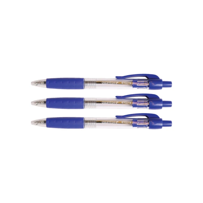 Balpen Quantore Grip drukknop blauw medium