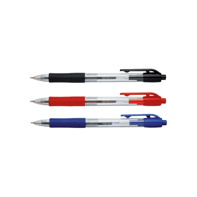 Balpen Quantore Grip drukknop rood medium
