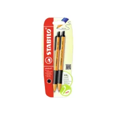 Balpen STABILO pointball 6030/46 medium zwart blister à 2 stuks