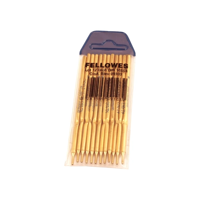 Balpenvulling Fellowes DIN voor baliepen medium blauw 12 stuks