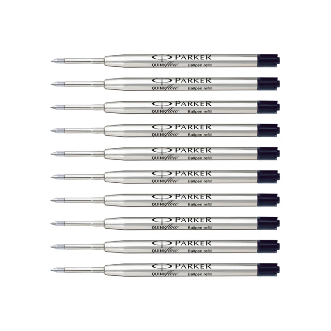 Balpenvulling Parker Quinkflow medium zwart blister à 10 stuks