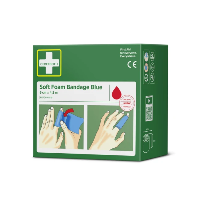 Bandage Cederroth Soft Foam 6cmx4,5m blauw