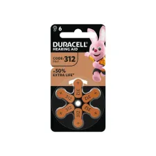 Batterij Duracell Hearing DA312 Ø7,9mm 180mAh 6 stuks