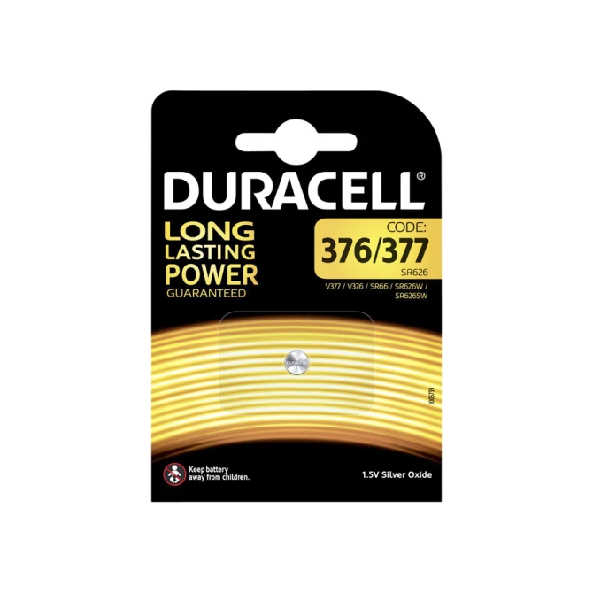 Batterij Duracell knoopcel 1x377 zilver oxide Ø6,8mm 1,5V-18mA