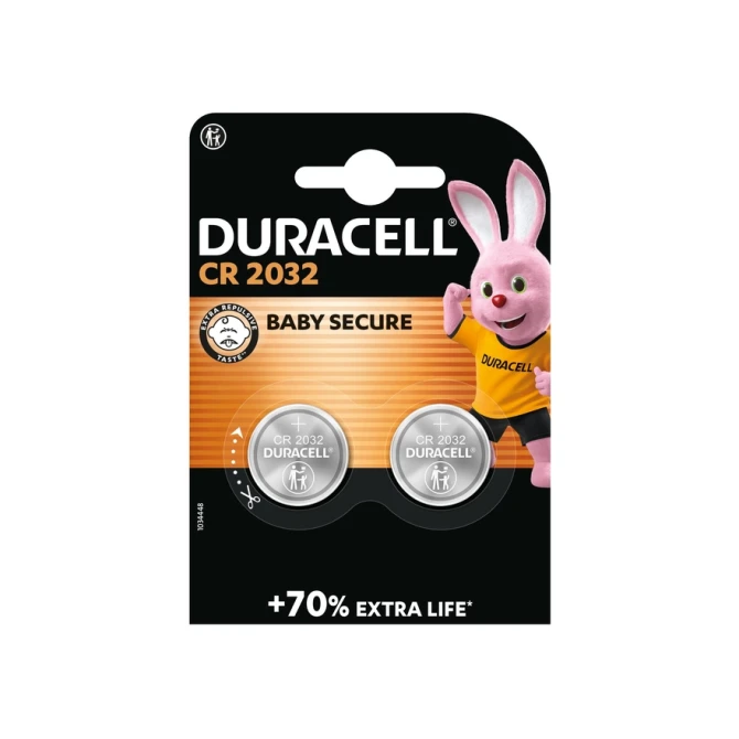 Batterij Duracell knoopcel 2xCR2032 lithium Ø20mm 3V-180mAh