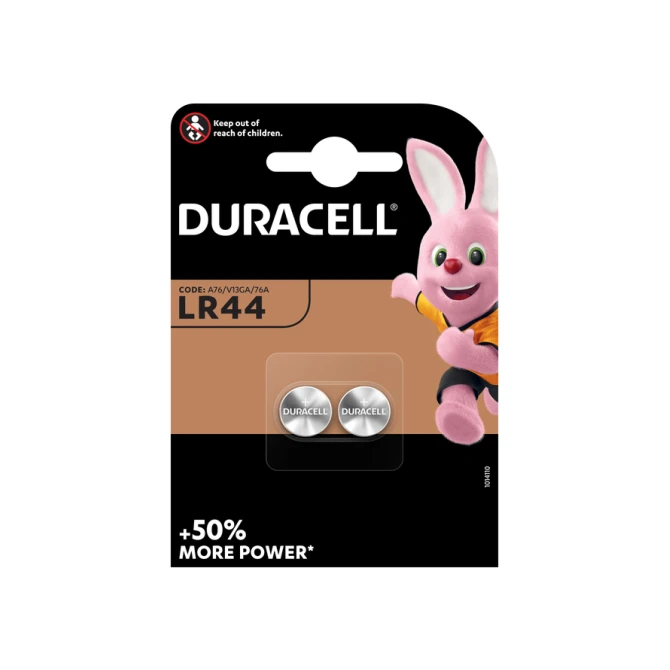 Batterij Duracell knoopcel 2xLR44 alkaline Ø11,6mm 2 stuks