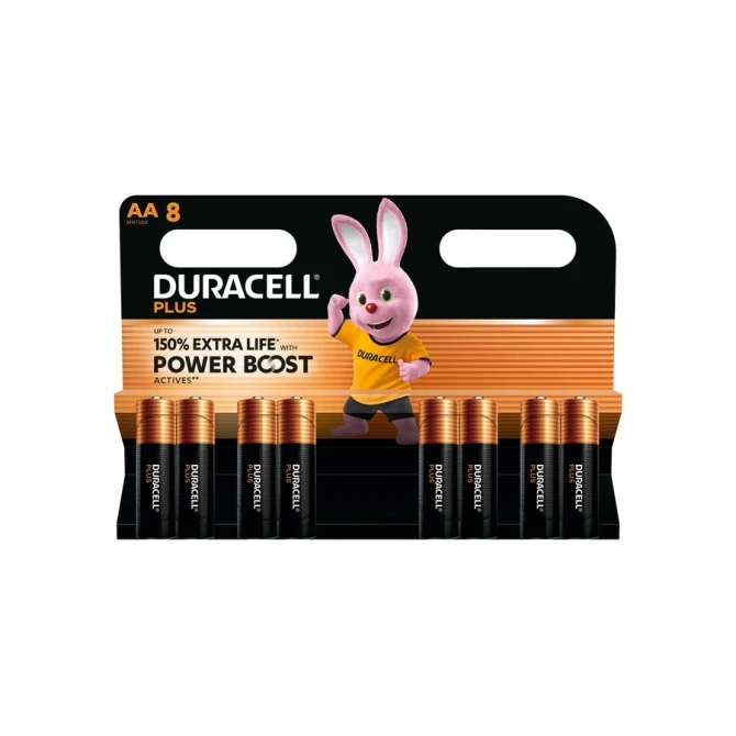 Batterij Duracell Plus Powerboost 8x AA Batterij Duracell Plus Powerboost 8x AA