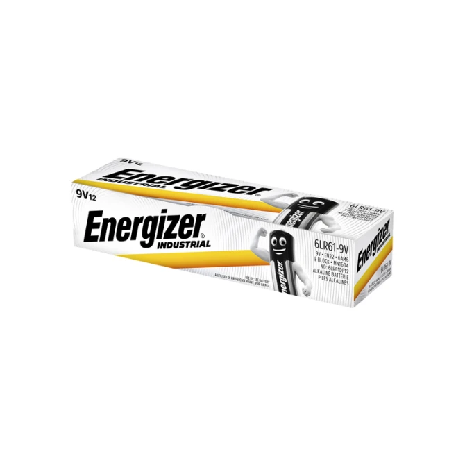 Batterij Industrial 9Volt alkaline doos à 12 stuks