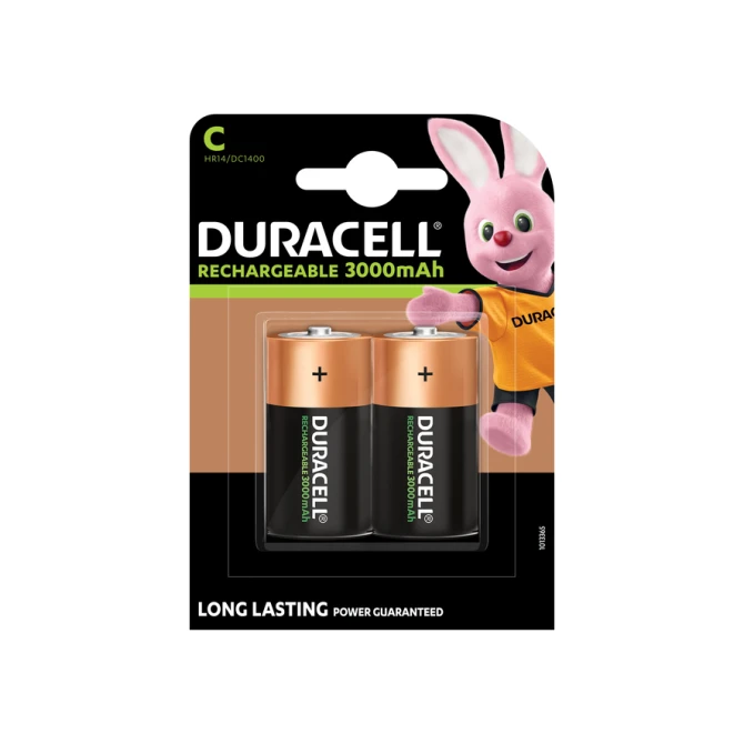 Batterij oplaadbaar Duracell 2xC 3000mAh Plus
