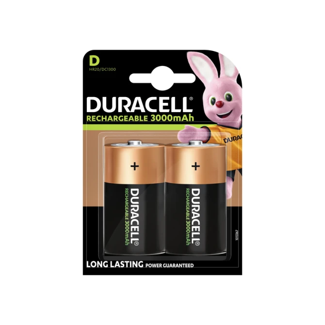 Batterij oplaadbaar Duracell 2xD 3000mAh Plus