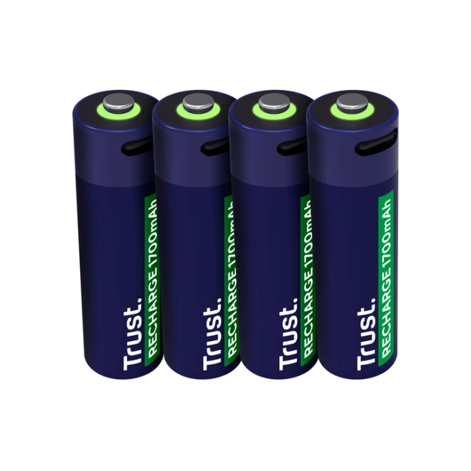 Batterij Trust USB-C oplaadbaar AA 4 stuks