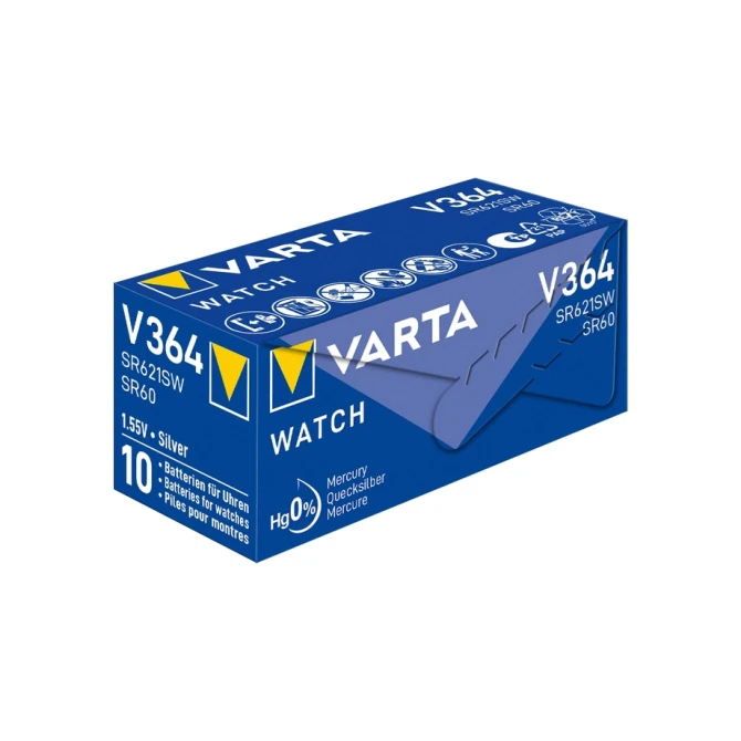 Batterij VARTA knoopcel 1x V364/SR60 zilver