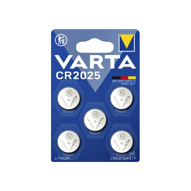 Batterij Varta knoopcel CR2025 lithium blister à 5stuk