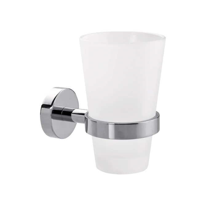 Bekerhouder tesa® Smooz hoogglans verchroomd metaal zelfklevend